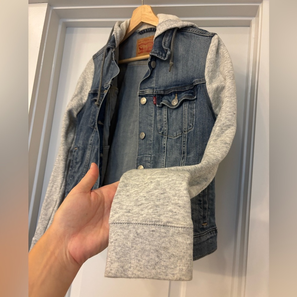 Levi's Blue Denim Jacket with soft Gray Sleeves